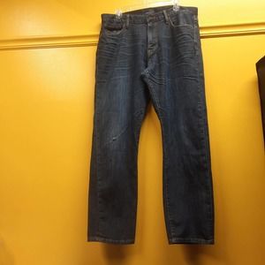 Lucky Brand 221 original straight Light distressed mid wash 36W 30L